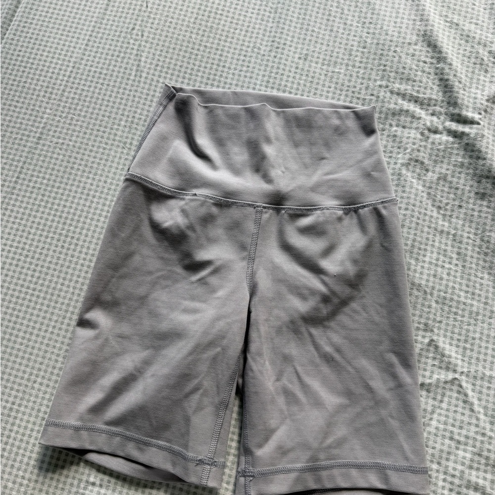 High-Waist Gray Women's Biker Shorts